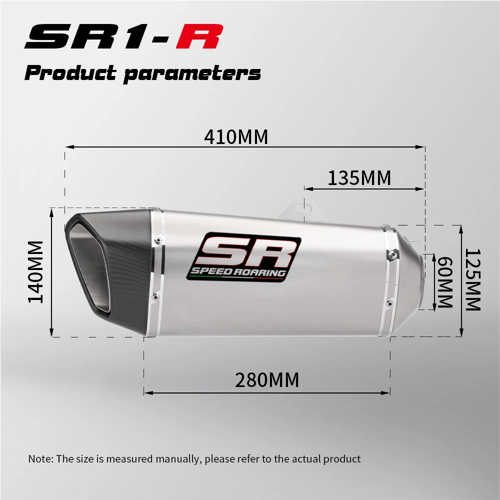 Universal for 60MM motorcycle stainless steel tailpipe muffler CBR650R GSX1300R GSXR S1000RR R1 R6 1200RS SR1-R
