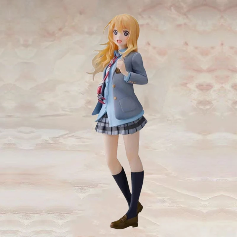 

18cm Anime Kawaii Kaori Violin Figure GK Your Lie in April Figurine Kaori Miyazono Action Figure School Girl Doll PVC Model Toys