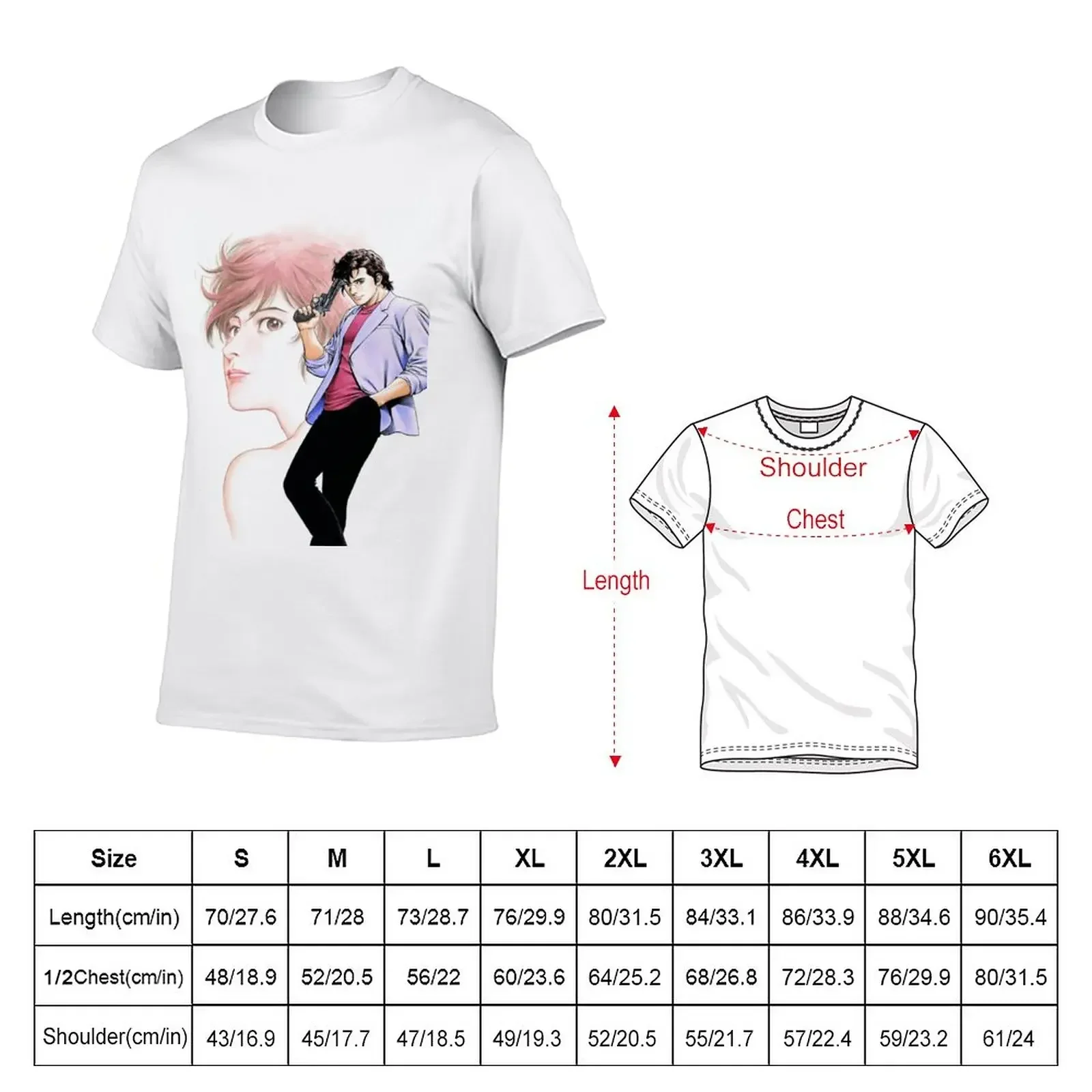 T-Shirt quick-drying Blouse funnys t shirts for men cotton City Hunter (Nicky Larson) - Ryo Saeba & Kaori