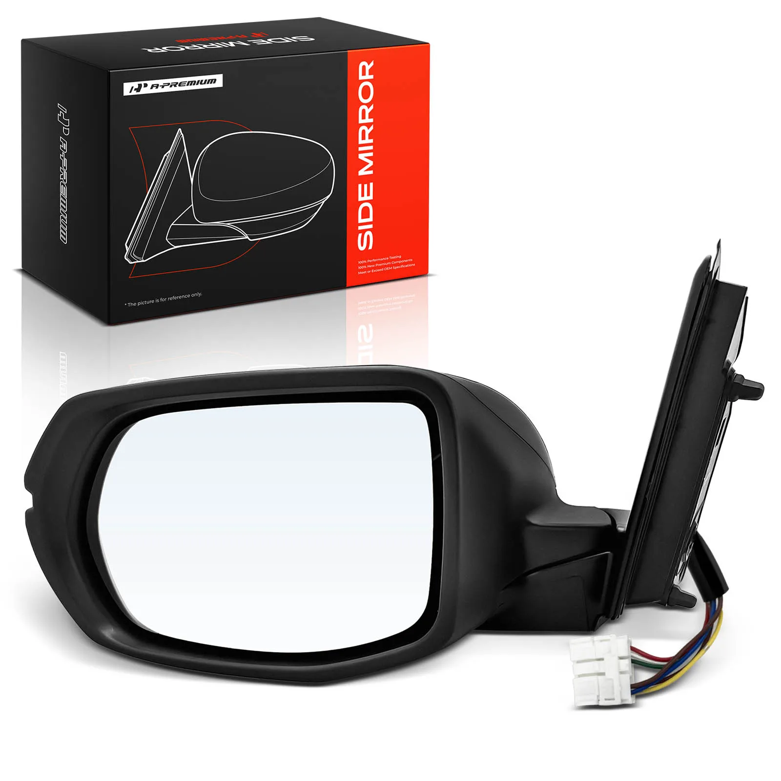 A-Premium Driver Side Power Door Mirror for Honda CR-V 2016 Manual Folding Turn Signal Light Heated Smooth Black