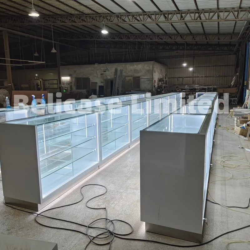 2025 مخصص. أثاث متجر عالي الجودة عرض زجاجي عرض متجر الدخان خزانة خشبية عد متجر الدخان