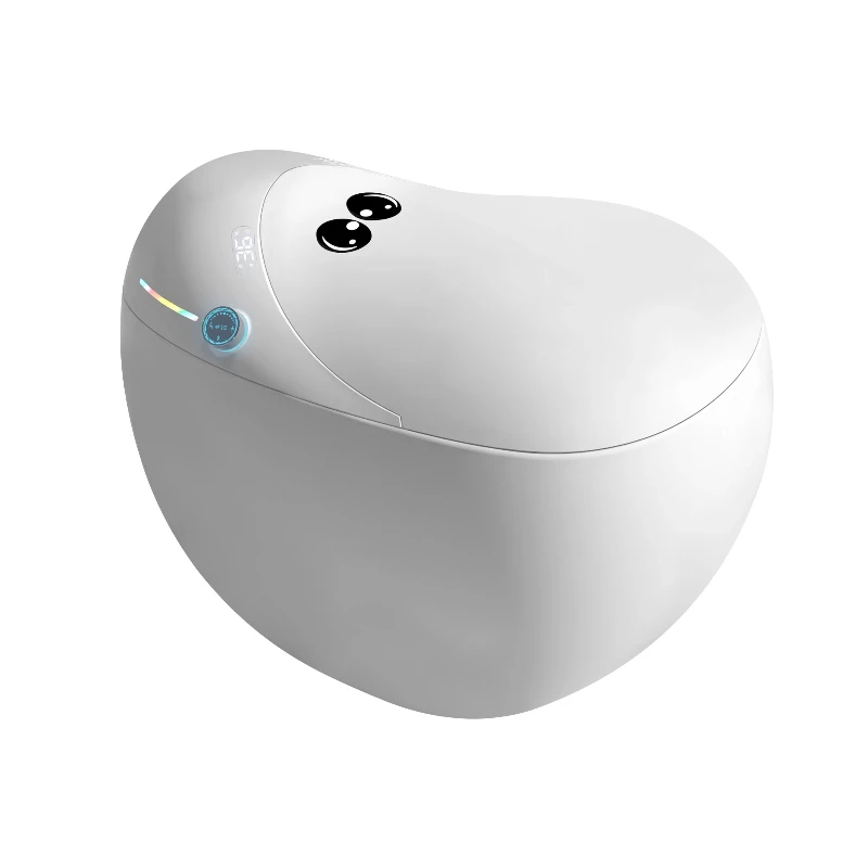 Automatic intelligent egg-shaped toilet remote control small double water channel sterilization and deodorization function