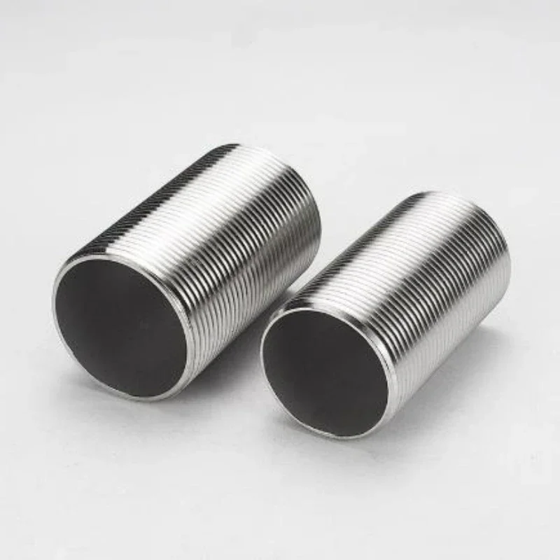304 Edelstahl-Füllstutzen mit Vollgewinde, Außengewinde, 1/4" 3/8" 1/2" 3/4" -2", Länge 50-150mm, für Sanitär, Wasser, Gas, Öl – Detail 4