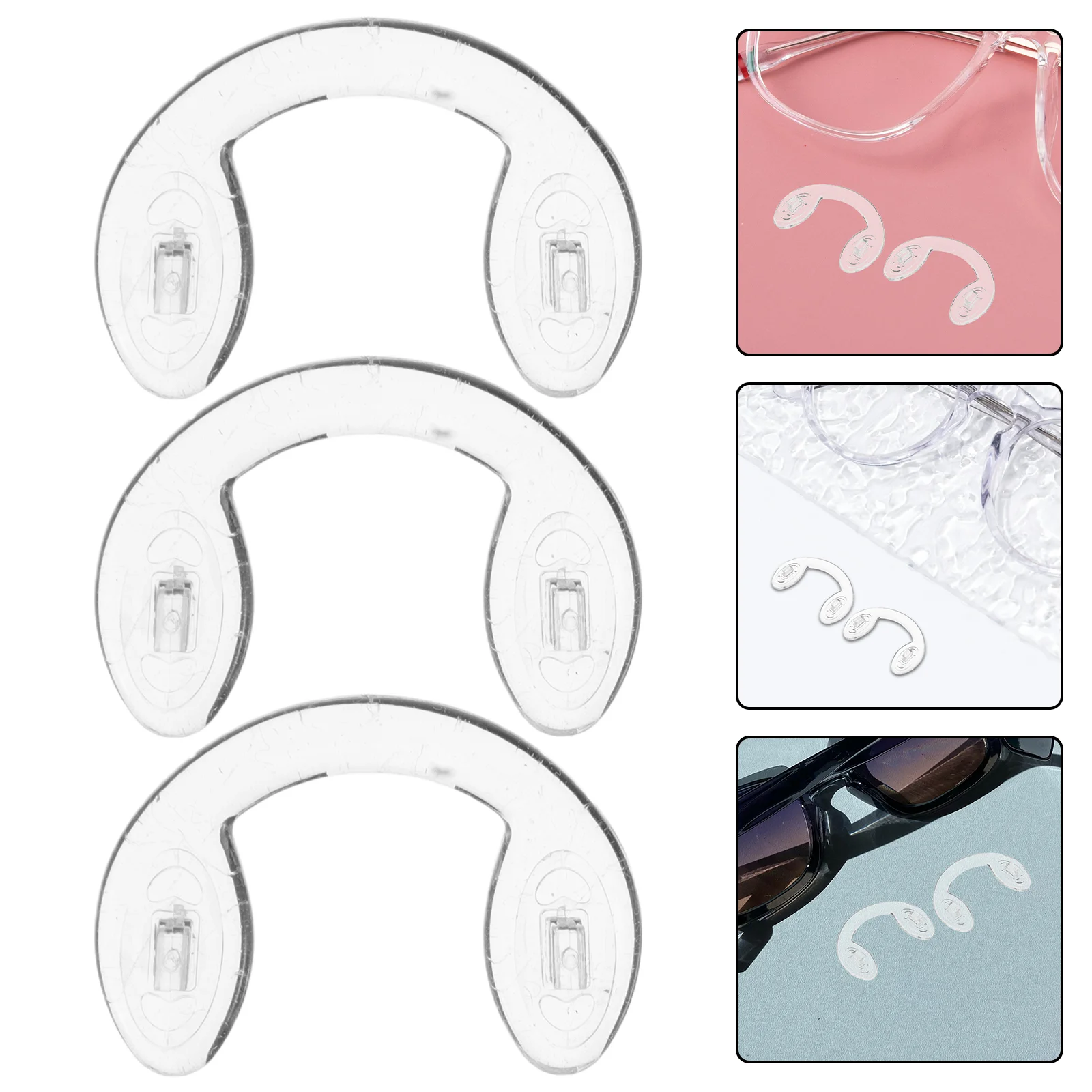 6 Pcs Silicone Anti-slip Nose Pad Transparent Pads Bridge Insert Ergonomic Accessories Silica Gel Eyewear Cones Glasses