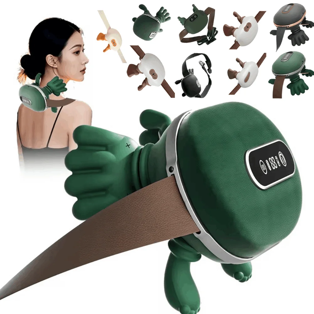 

2 в 1, массажная бионическая массажная подушка для шеи и плеч, облегчение усталости шеи, расслабление мышц, регулируемый массаж тела