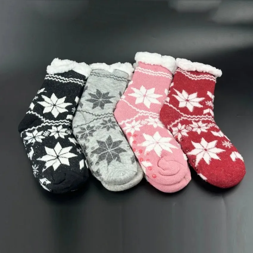 

Winter Warm Sock Women Christmas Thermal sleeping Home Indoor Floor Soft Female Non Slip Grip Comfy Fluffy Fuzzy Slipper Sock