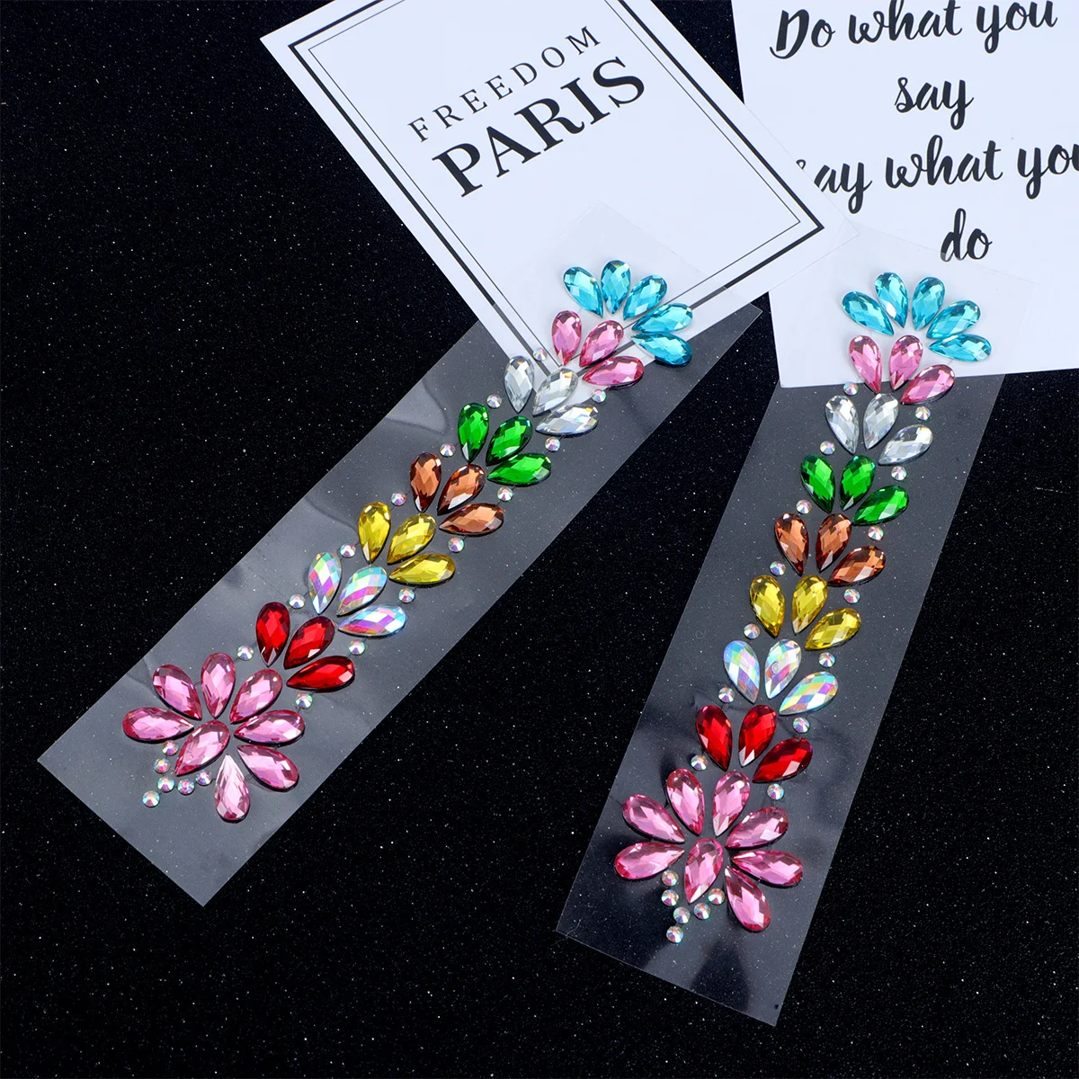 

3 Sheets Resin Diamond Sticker Bright Colored Rhinestone Petals DIY Decoration Craft Gift Durable Sturdy Crystal Sticker for Car