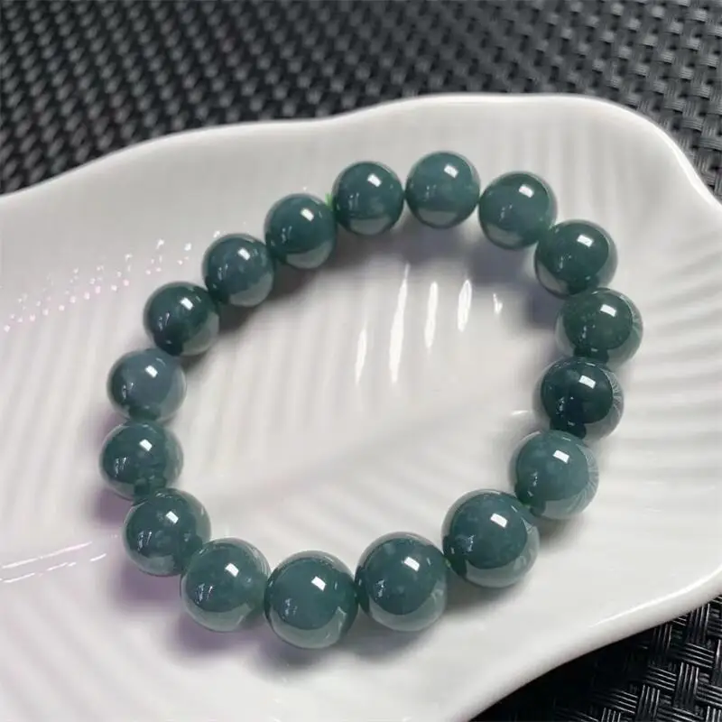 12MM Natural Jadeite Halcyon Pileata Bracelet String Charms Strand Exquisite Jewelry Gift Healing Crystal Energy Gift 1pcs