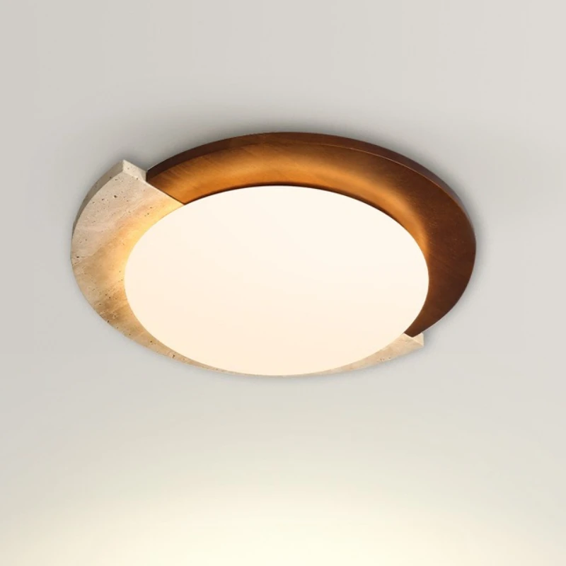 

Travertine LED Ceiling Lamp Bedroom Study Ceilings Lamps Tricolor Eye Protection Full Spectrum Lighting Light Minimalist Lights