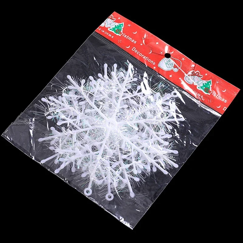 Artificial White Snowflakes Christmas Ornament Xmas Tree Hanging Pendents DIY Fake Snow Flake New Year Party Home Decors Gifts