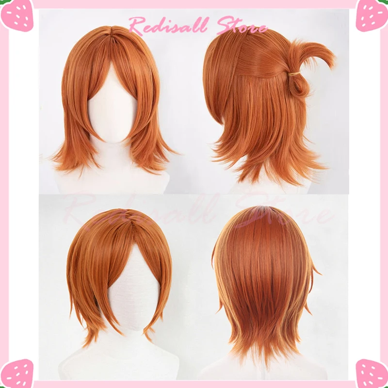 Aoi Yuta Cosplay Cheveux Synthétiques Queue de Cheval Orange pour Hommes et Femmes, Aoi HinMiWig 2Wink, Ensemble de Jeu d'Halloween, Smile Stars, Comic Sauna Wear