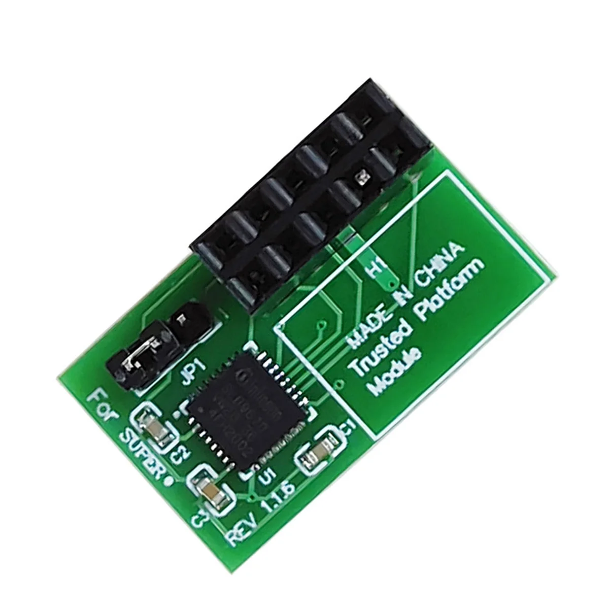 10Pin SPI TPM 2.0 Module Trusted Platform TPM 2.0 Horizontal Trusted Platform Module for SuperMicro-AOM-TPM-9670H(A)