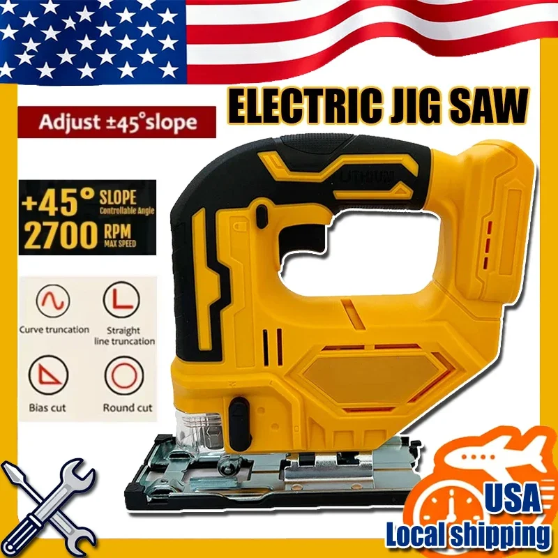 

2700RPM Brushless Curve Saw 20V Cordless Electric Jig Saw Portable Multifunction Adjustable Woodworking Power Tool Fit Dewalt