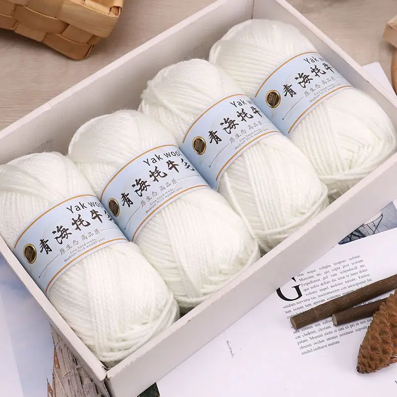 500g/set 3 Ply Chunky Yarn for Knitting Wool Yak Blankets Gloves Scarves Diy Hand Crochet Warm Thick Thread Smooth Skin-friendly