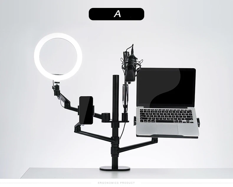 

ZB-2 live stand set 5-in-1 Multifunctional laptop stand light mount microphone bracket camera holder for youtube makeup video