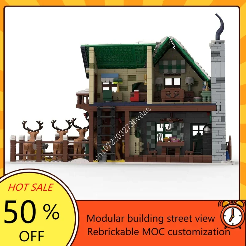 1979PCS Winter Village Rendier Ranch Modulaire MOC Creatieve street view Model Aangepaste puzzels Onderwijs Assemblagemodel Speelgoed Geschenken