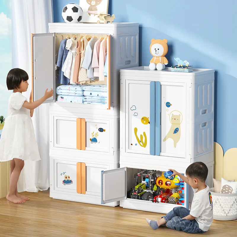 

Foldable Simple Modern 72/150L Storage Box Household Closet Clothes Pants Underwear Locker Children's Closet Sundries