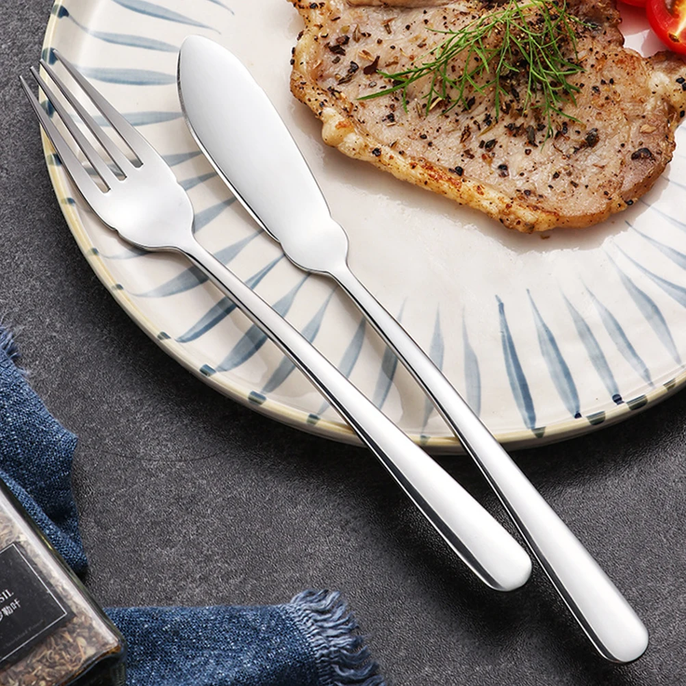 

1 set Stainless Steel Western Tableware Set Fish Knife Fork Silverware Steak Dinner Party Home Baking Tools