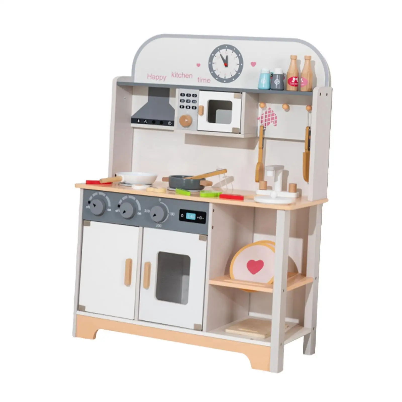 Kitchen Play Set, Wooden Play Kitchen Educational Toy ,Children Wooden Kitchen Playset Kids Girls and Boys 2+ Years Old,