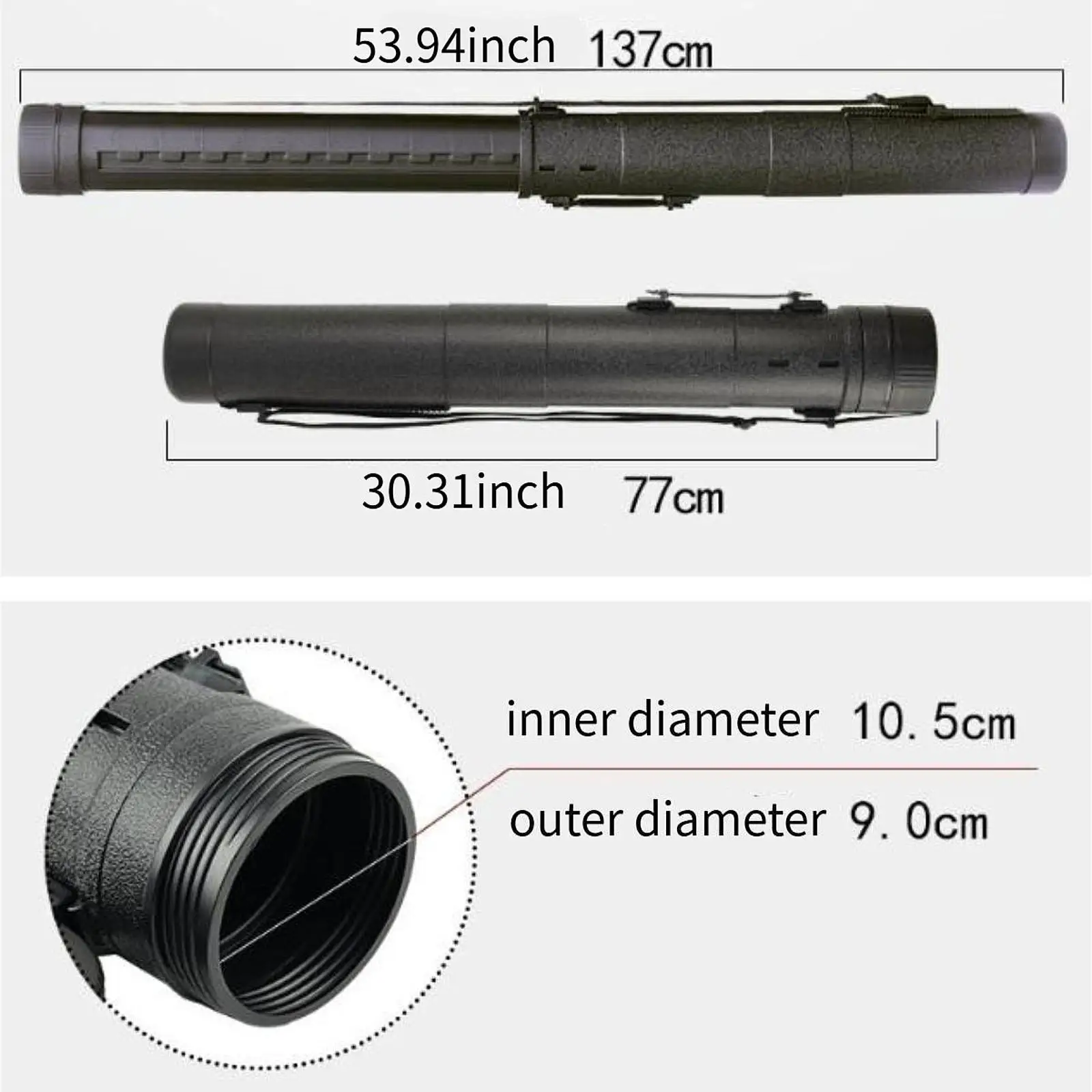 Extendable Poster Tube Portable Flexible Telescopic Blueprints with Shoulder Strap Transport Carrier Holder Document Storage