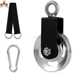 Cable Pulley Wheel 360-Degree Rotation Bearing Weight Pulley with Hanging Straps & Carabiner Silent Exercise Machine Accessories