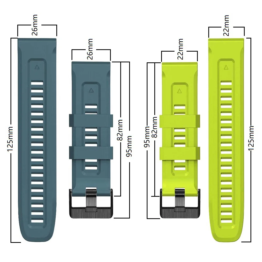 JKER 26 22 MM Watchband For Garmin Fenix 6 6X Pro 5 5X Plus 3HR Fenix 7X 7 Silicone Quick Release Watch Easyfit Wristband Straps