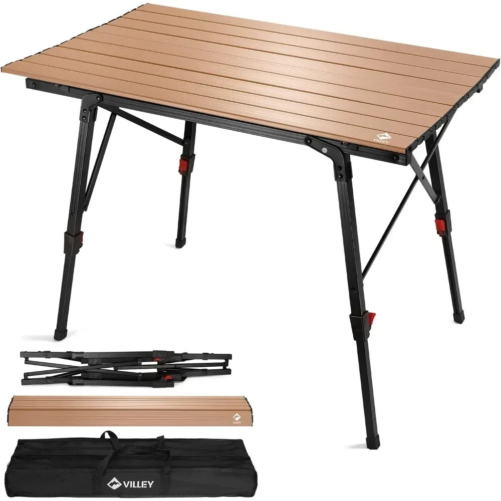 

#For Portable Camping Table with Adjustable Legs, Lightweight Aluminum Folding Beach Table with Carrying Bag for Outdoor Cooki&