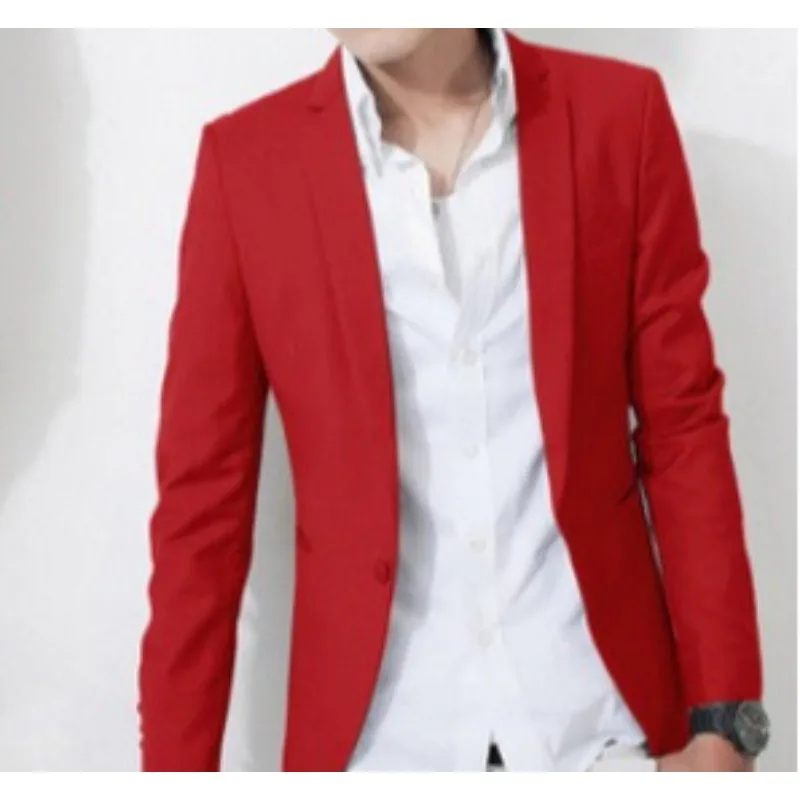 

Men's Korean Style Fit Blazer Casual One Button Suit Jacket Trendy Fashion Sport Coat for Daily Wear & Party