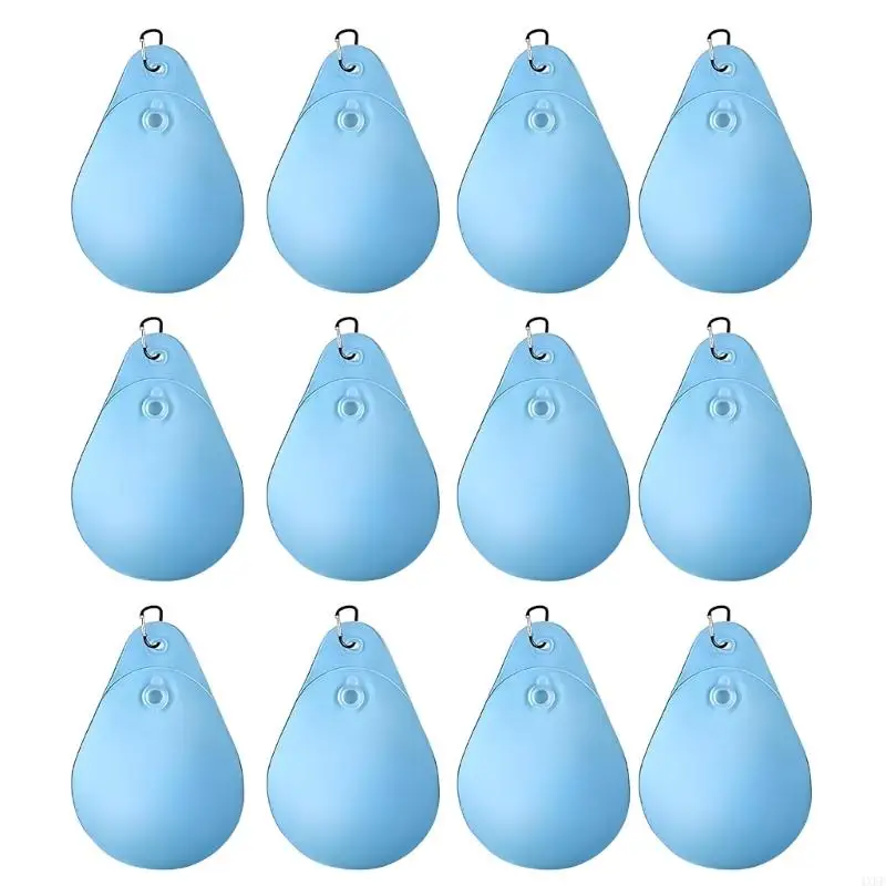 Set of 12Pcs Pool Hanging Weight Bag Set for Above Ground Pools, PVC Bags with Carabiner Hook and Screw Cap Opening