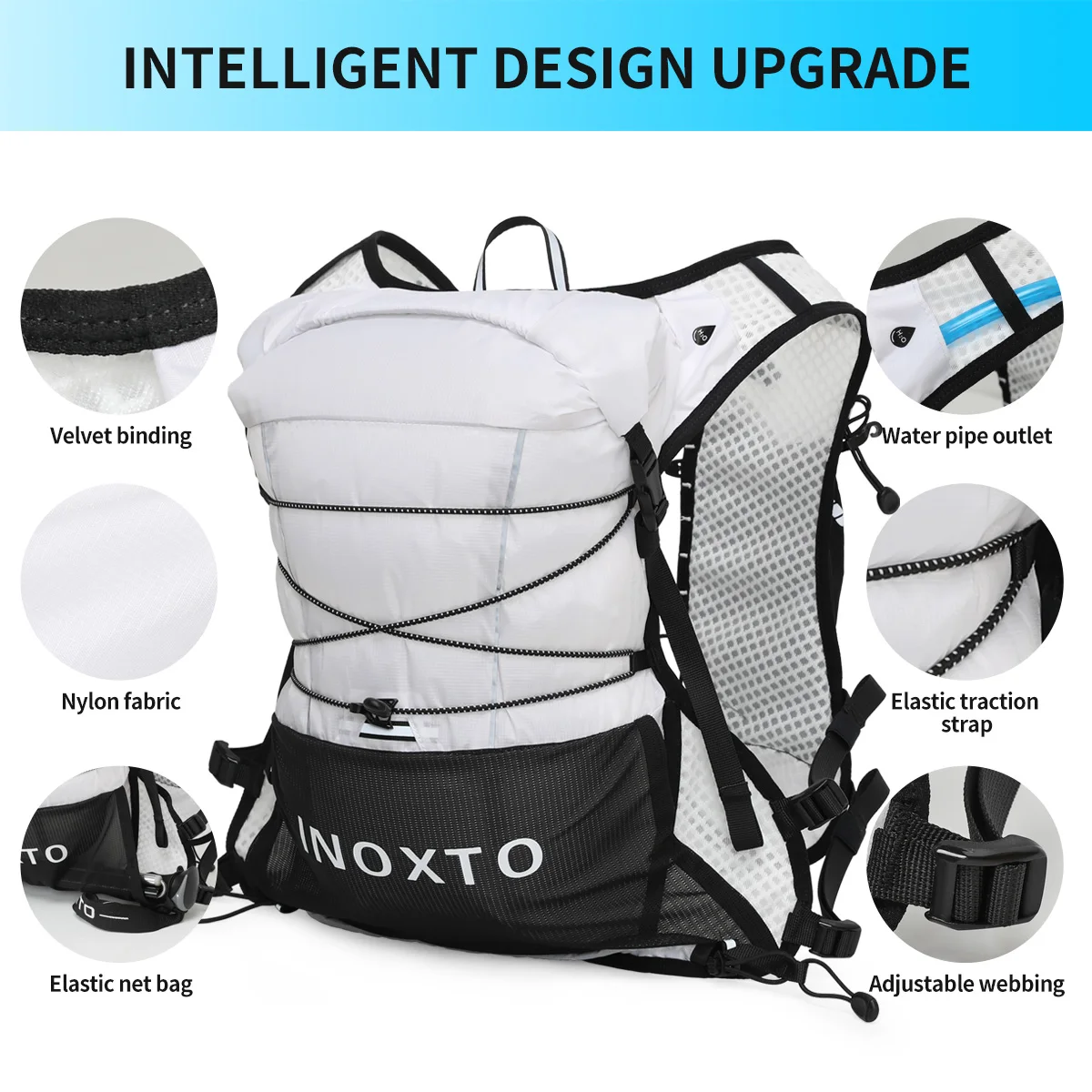 Running Hydration Vest Backpack,Lightweight Pack with 1.6L Water Bladder Hydration Backpack Daypack for Hiking Trail Running Cyc