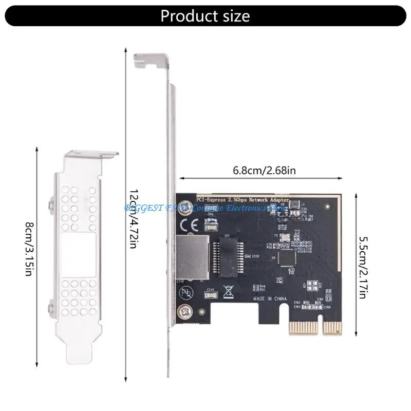 Thẻ mạng PCIe 2.5Gbps RTL8125BG GIGABIT Ethernet PCIE đến RJ45