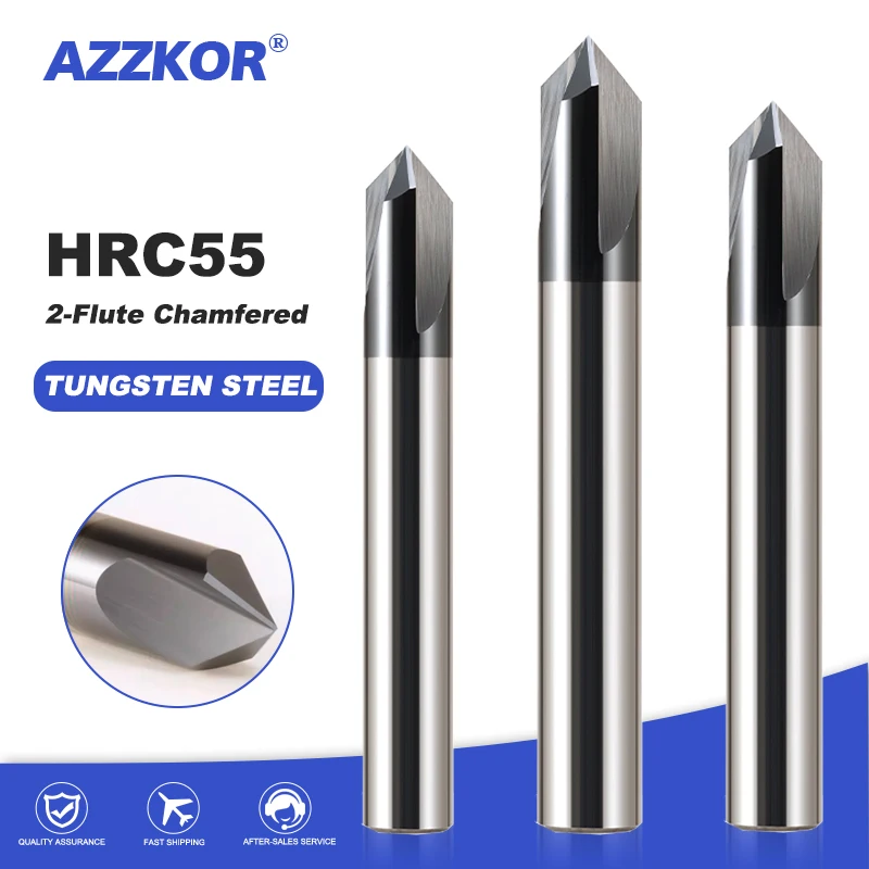 Chamfered Milling Cutter Alloy Coating Tungsten Steel Tool By Steel Aluminum Cnc Maching 3Flute Spot Drills Milling Cutter