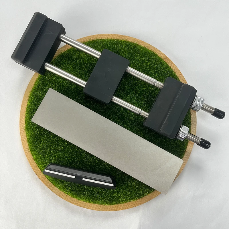 

Double Side New Design Diamond Knife Sharpening Stone Ice Skates Metal Plate Guide Stand Base 400 1000 Grit