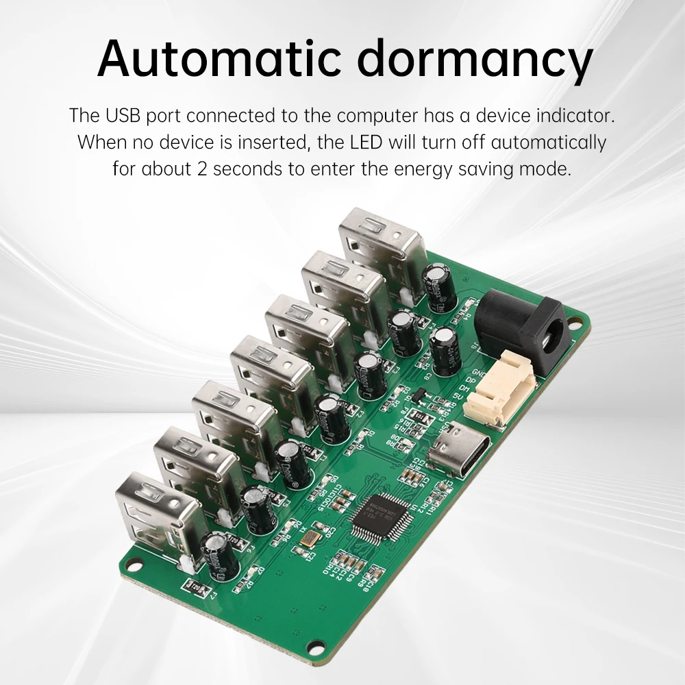 USB 2.0 HUB Module 1 to 7 Port USB Hub Seven Port Splitter Module with Power Supply USB 2.0 Expansion