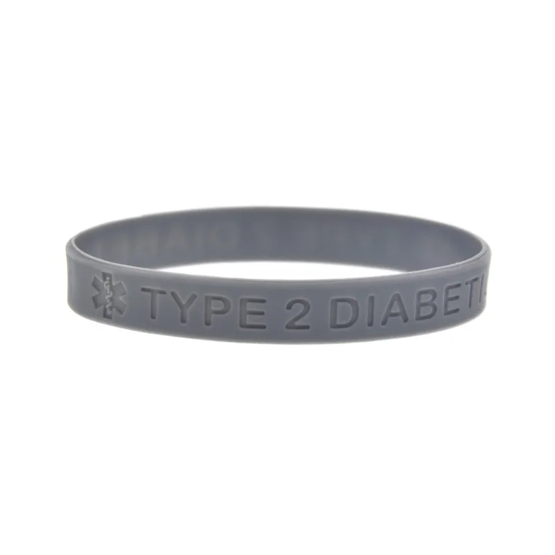 1 Stück/7 Stück Typ-2-Diabetiker-Silikonarmband Unisex Fitness-Gummiarmband Erwachsenengröße – Detail 4