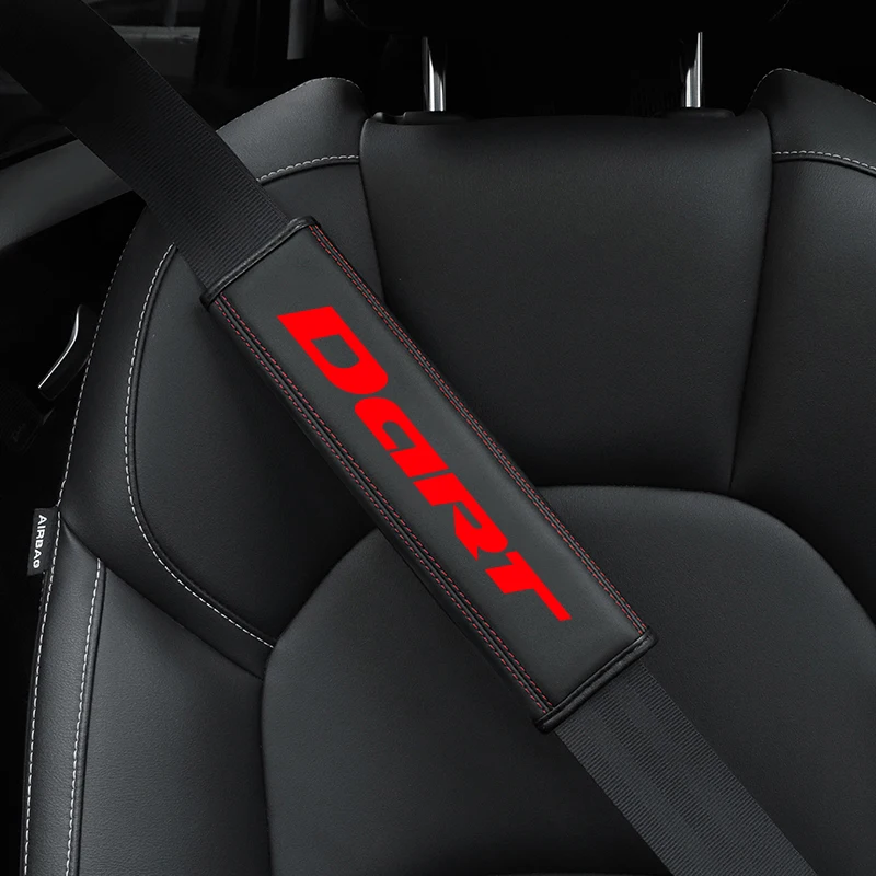 Top leather material automotive seat belt cover shoulder protector For Dodge Dart Logo Every Year Accessories