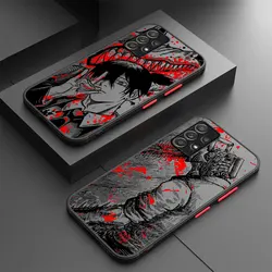 Phone Case For Samsung Galaxy A54 A53 A52 A14 A13 A12 A24 A23 A22 A51 A71 A32 A34 A33 A31 A50 A72 A73 Cover Chainsaw Man Anime