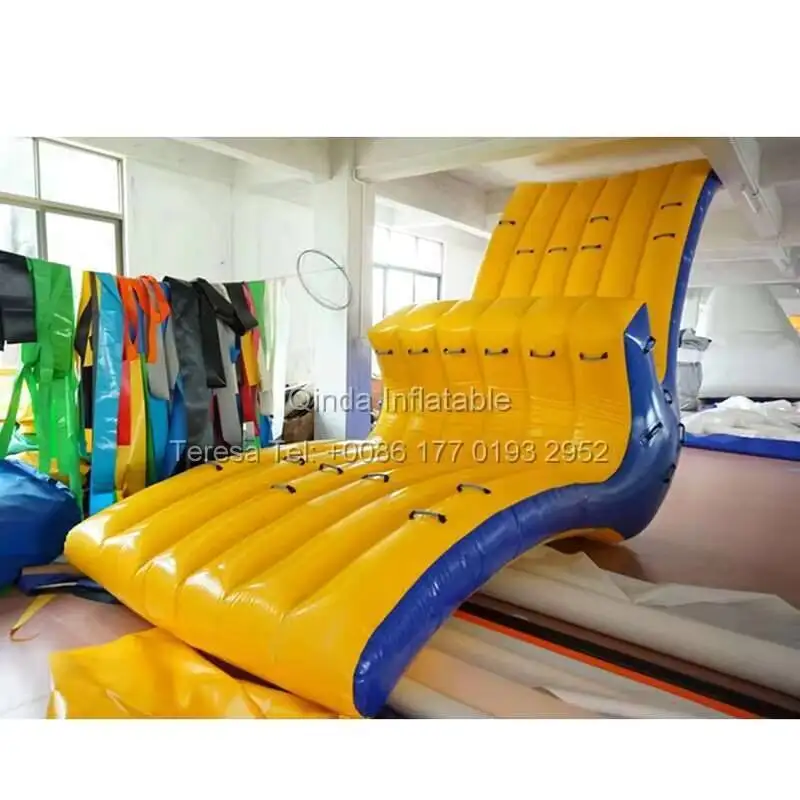 ol Floats Flying Toward Boat Inflatable Swing Trampoline Inflatable Seasaw Water Park