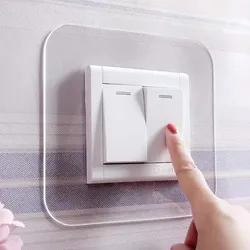 Transparent Switch Protective Cover Socket frame Decor waterproof punch-free acrylic Panel sticker