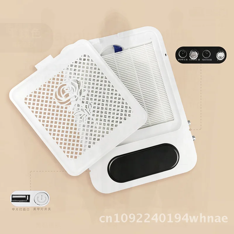 

Многофункциональная лампа для маникюра 4-в-1 с белым настольным пылесосом и фототерапевтическим аппаратом для полировки ногтей и удаления пудры (трансграничная поставка)