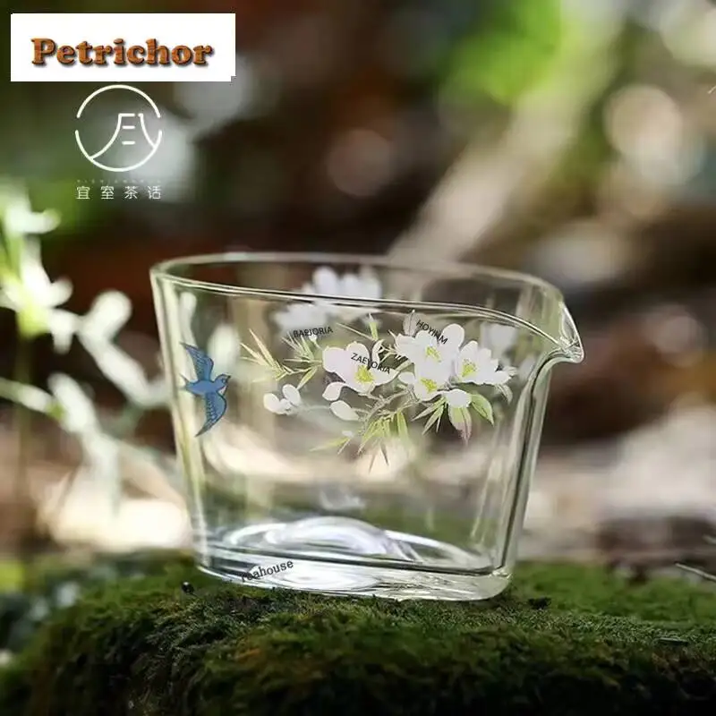 230Ml Spring Return Glass Water Drop Fair Cup Tea Sea Thickened Heat-Resistant High Borosilicate Green Dispenser Evenly Cups