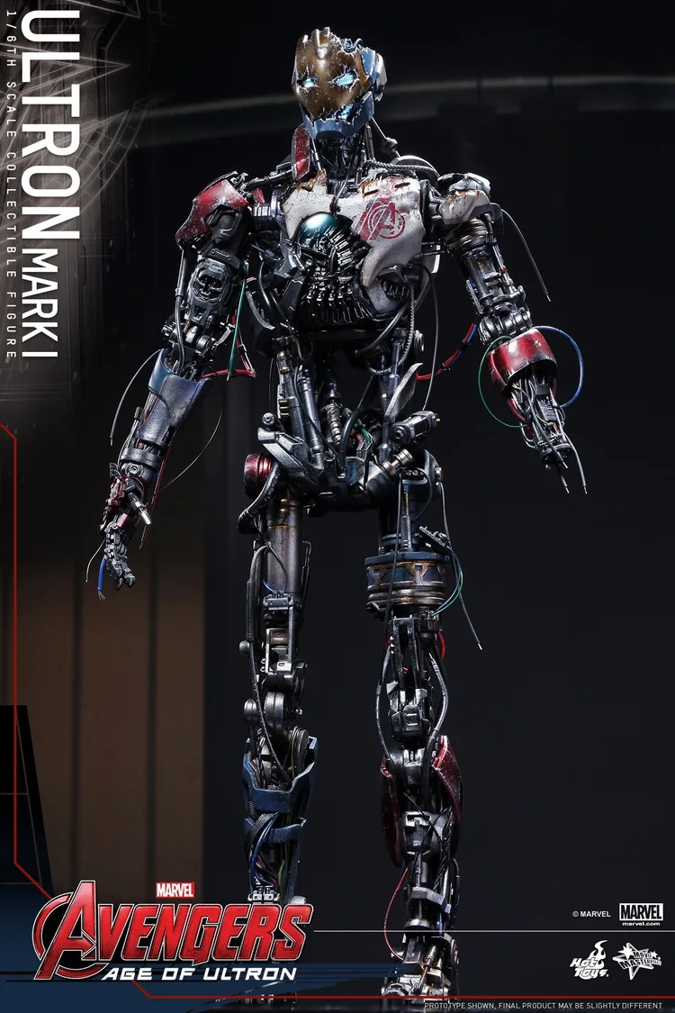 Original Hot Toys Ultron MK1 Action Figure 1/6 Avengers Age of Ultron War Damaged Figurine HT MMS292 Statue Collection Model Toy