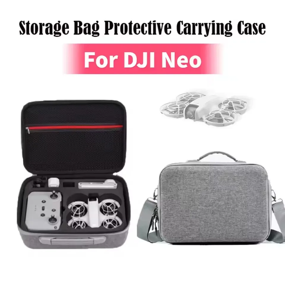 For DJI Flip NEO Storage Bag Protective Carrying Case PU Leather Drop-resistant Hard Shell Handbag for DJI Flip NEO Drones