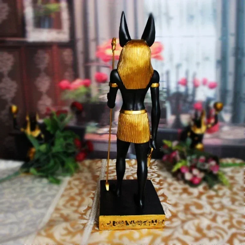 Imagem -06 - Egípcio Anubis Olho Sol Deus Totem Estátua Estatueta Colecionável Estátua Figura Escultura Cão do Egito Home Desktop Decoration