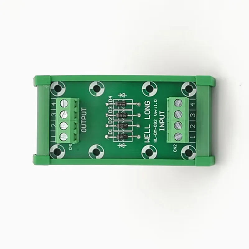DIN Rail Mountable 4 Channel Diode Protection Terminal Block IN4007 1A/1200V Diode Terminal Block.