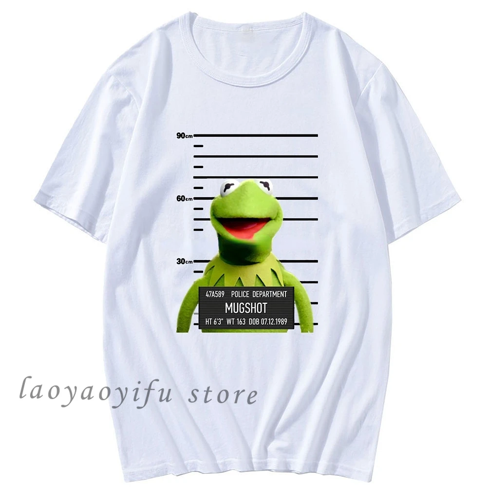 Harajuku Prisoner Frog Pattern Short Sleeve Tops Funny Graphic Tshirts Women Men Fashion Tshirt Korean Trend Tee Ropa Hombre