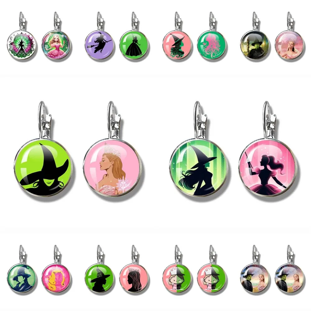 

Фильм Wicked Elphaba&Linda, стеклянный кабошон для косплея, французские серьги, ювелирные аксессуары, серьги, ювелирные изделия, подарок для пары