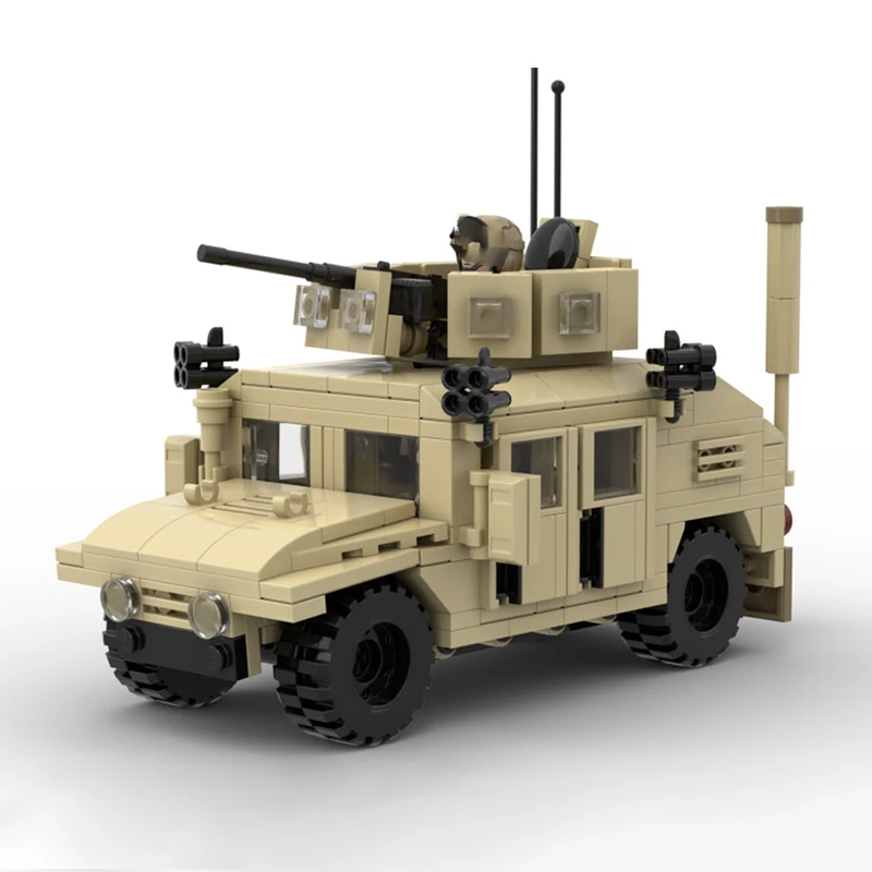 Série Militar da Segunda Guerra Mundial Hummer Building Blocks, H2 Jeep Assault Vehicle, Modelo de carro, Brinquedos para meninos, Presentes para crianças