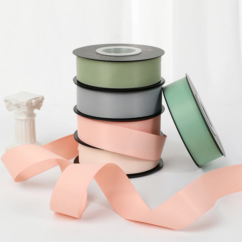 20 ياردة/لفة 25 مللي متر جودة عالية مزدوجة الوجهين الحليب شريط حرير Diy بها بنفسك صنع إكسسوارات الشعر الانحناء الملابس الخياطة اكسسوارات