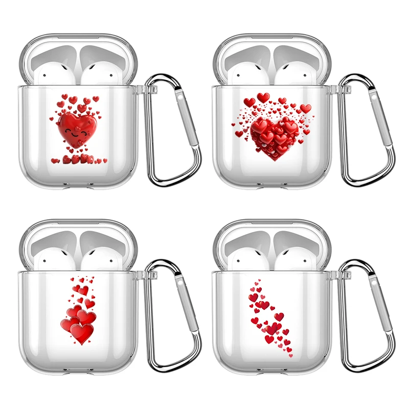 Little Hearts Print Silicon Case For Apple Airpods 1 or 2 Shockproof Cover For AirPods 3 Pro Pro2 Transparent Earphone Protector